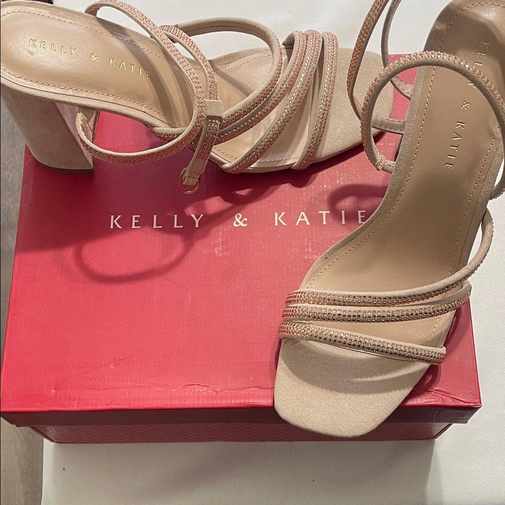 Kelly & Katie Beige Strappy Heels